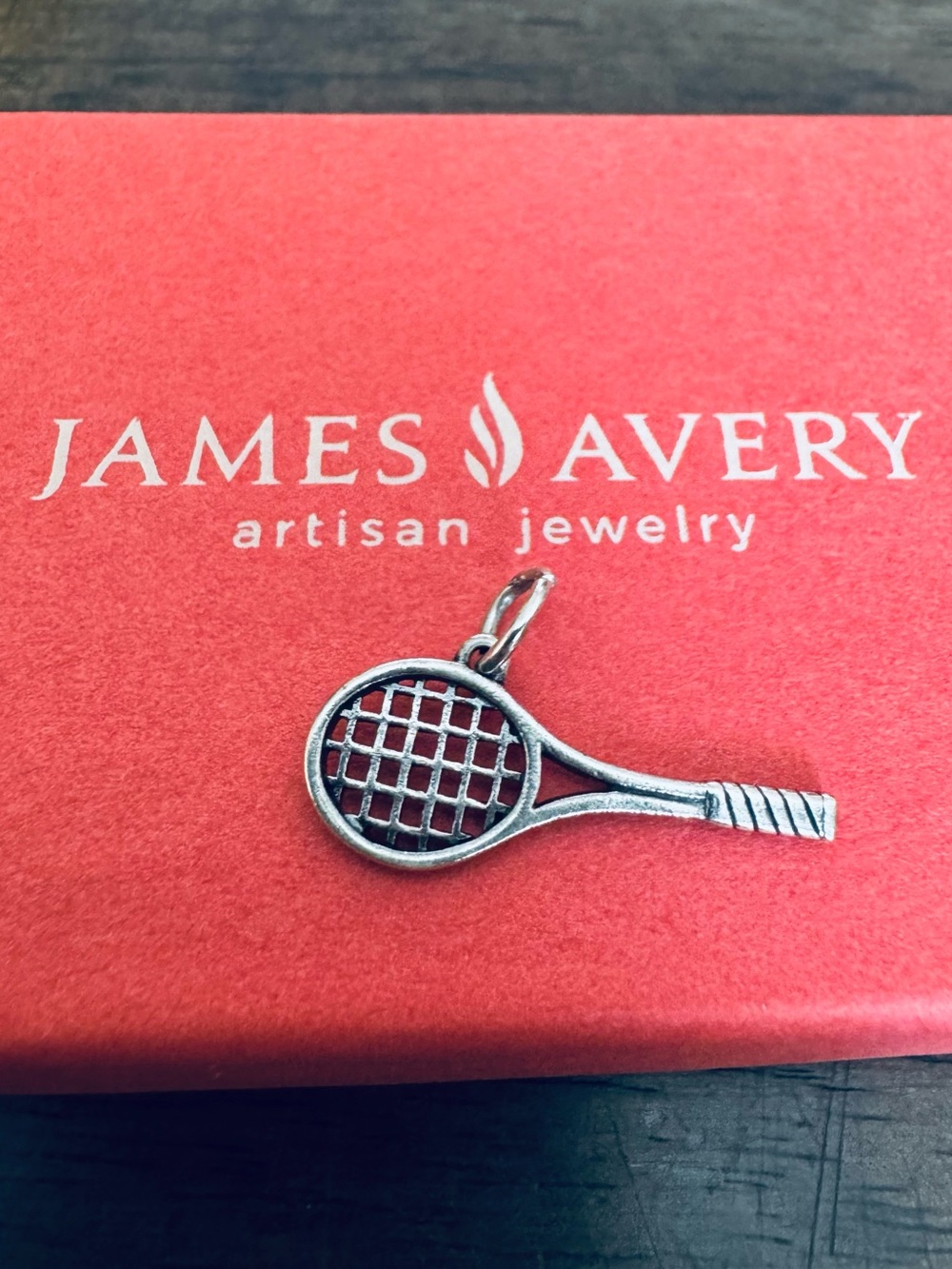 James Avery Retired Tennis Racket Sterling Silver Charm